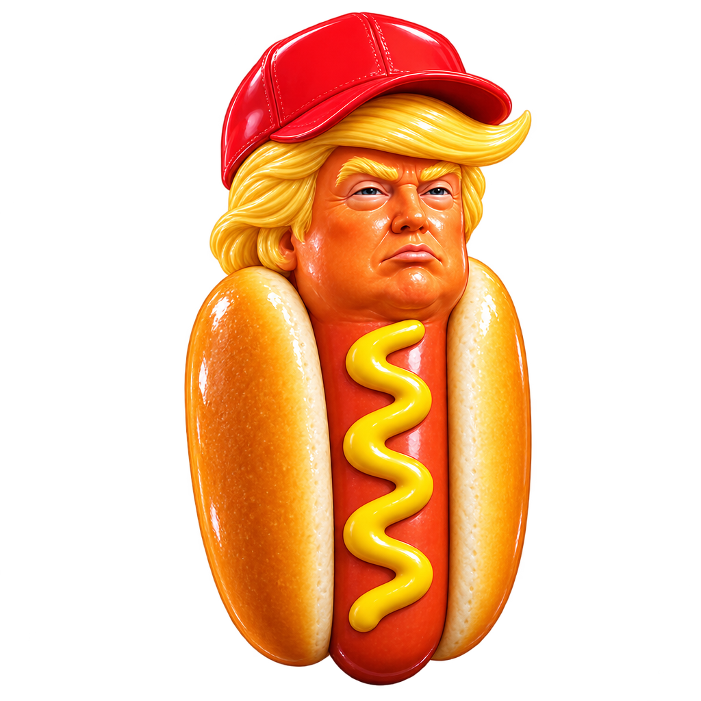 Trump Dog cutout illustration, front view